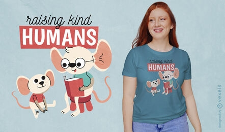 Kind parenting mice t-shirt design