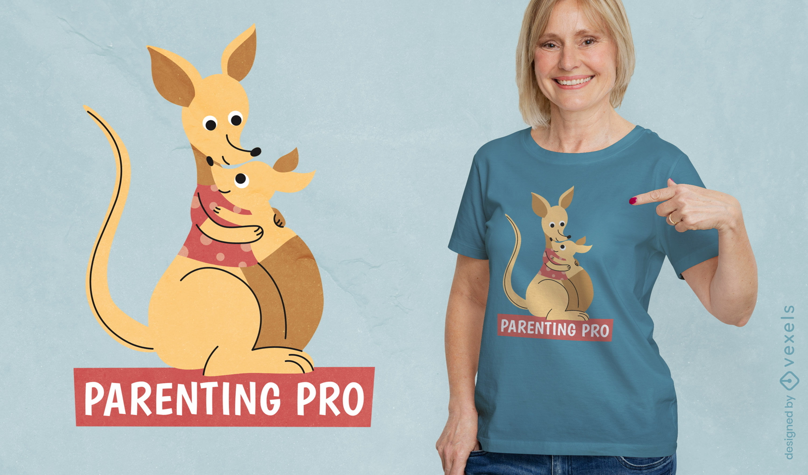 Diseño de camiseta de mamá canguro profesional para padres