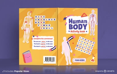 Buchcover-Design des menschlichen Körpers der Anatomie