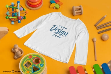 Children toys long sleeve t-shirt mockup