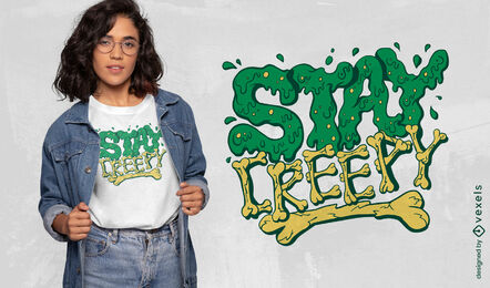 Fique design de camiseta com letras assustadoras