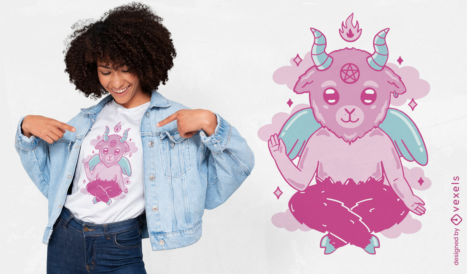 Baphomet demon cute baby t-shirt design