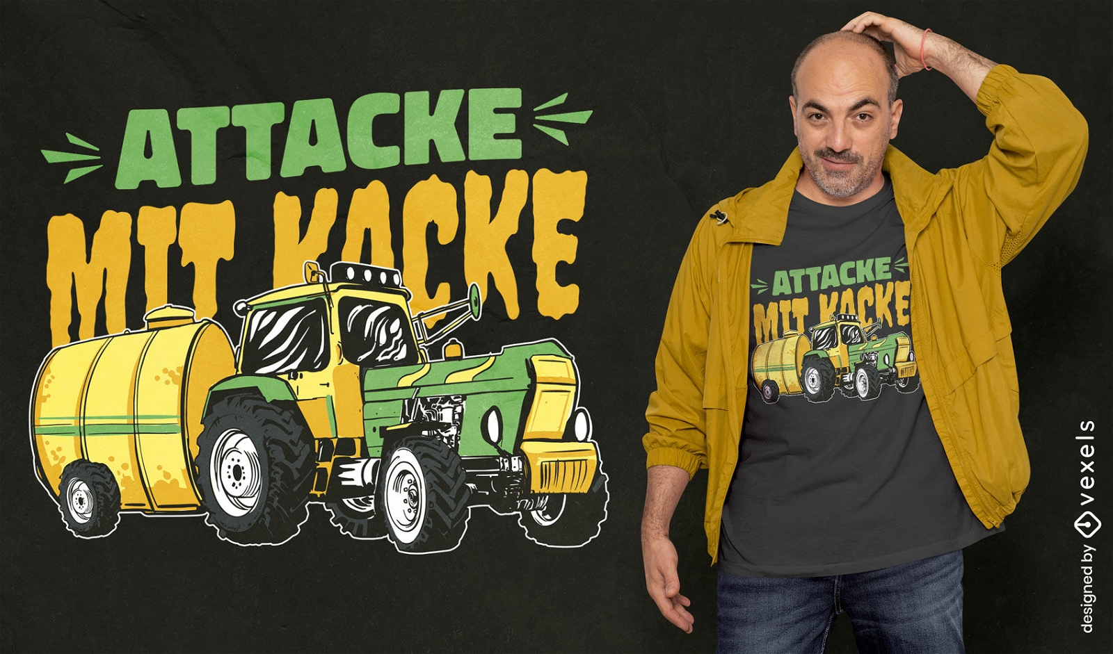 Diseño de camiseta de conducción de transporte de camiones agrícolas.