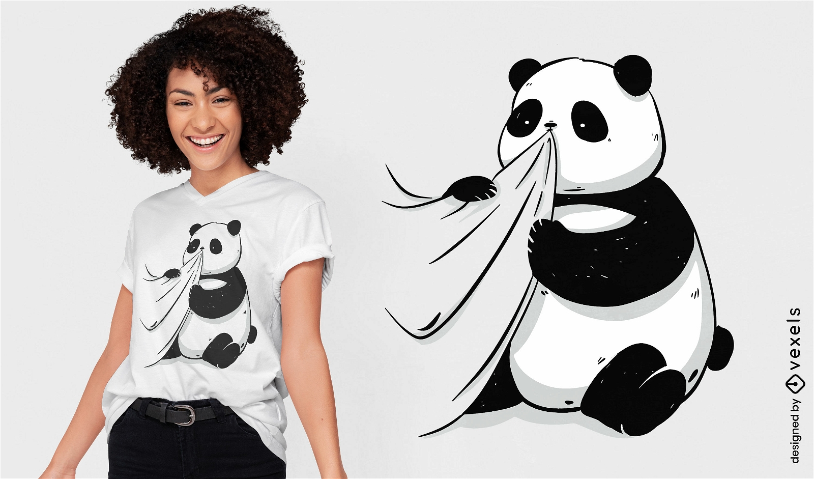 Design de camiseta fofa de urso panda
