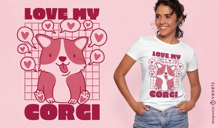 Liebe mein Corgi-Hunde-T-Shirt-Design