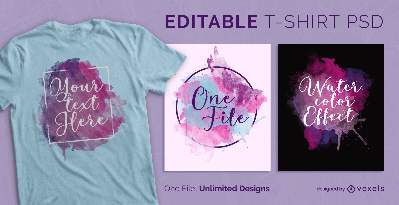 Watercolor abstract scalable t-shirt psd