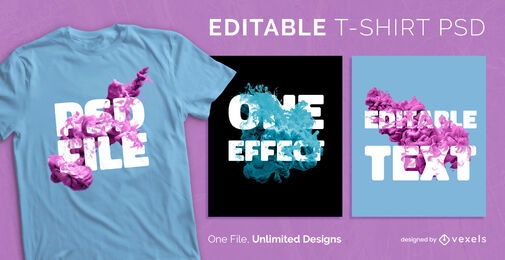 Colored smoke scalable t-shirt psd