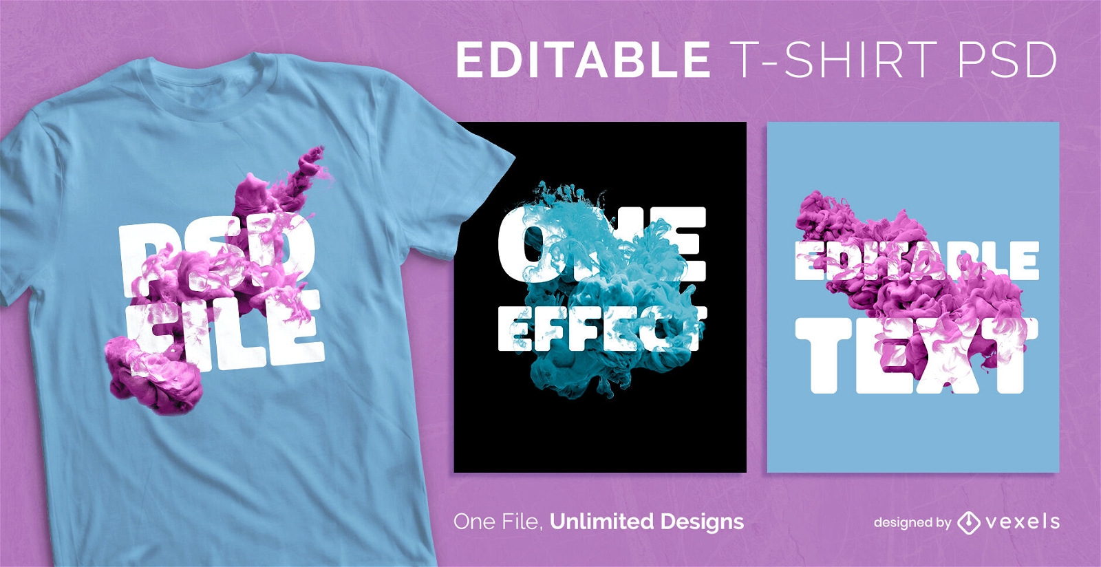Colored smoke scalable t-shirt psd
