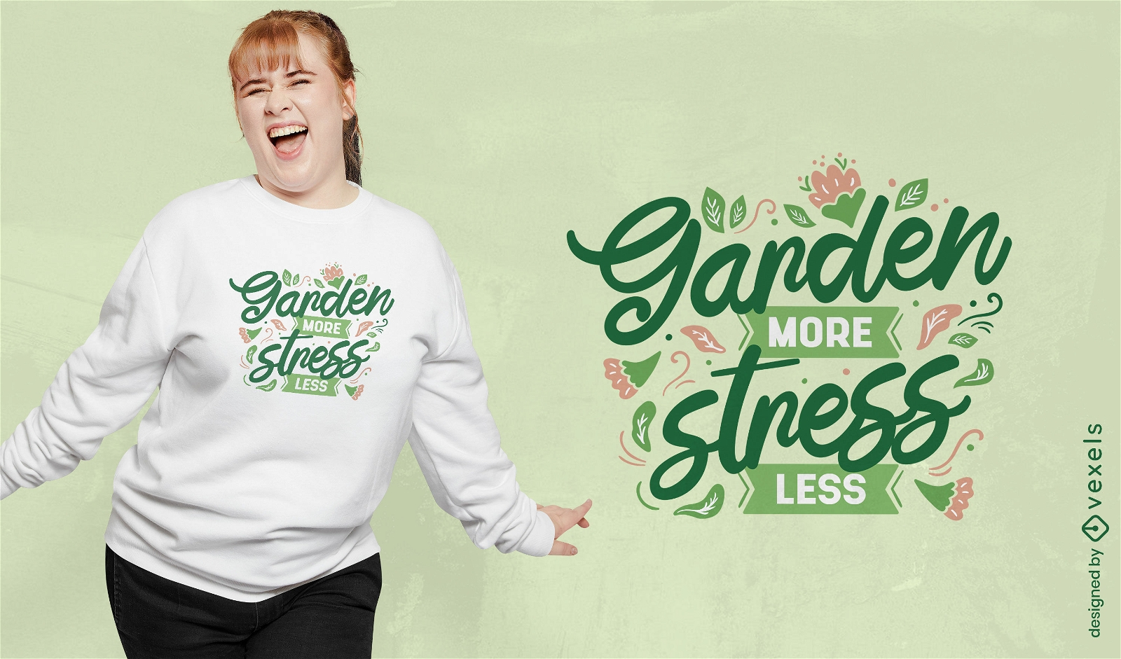 Garden more stress less t-shirt design