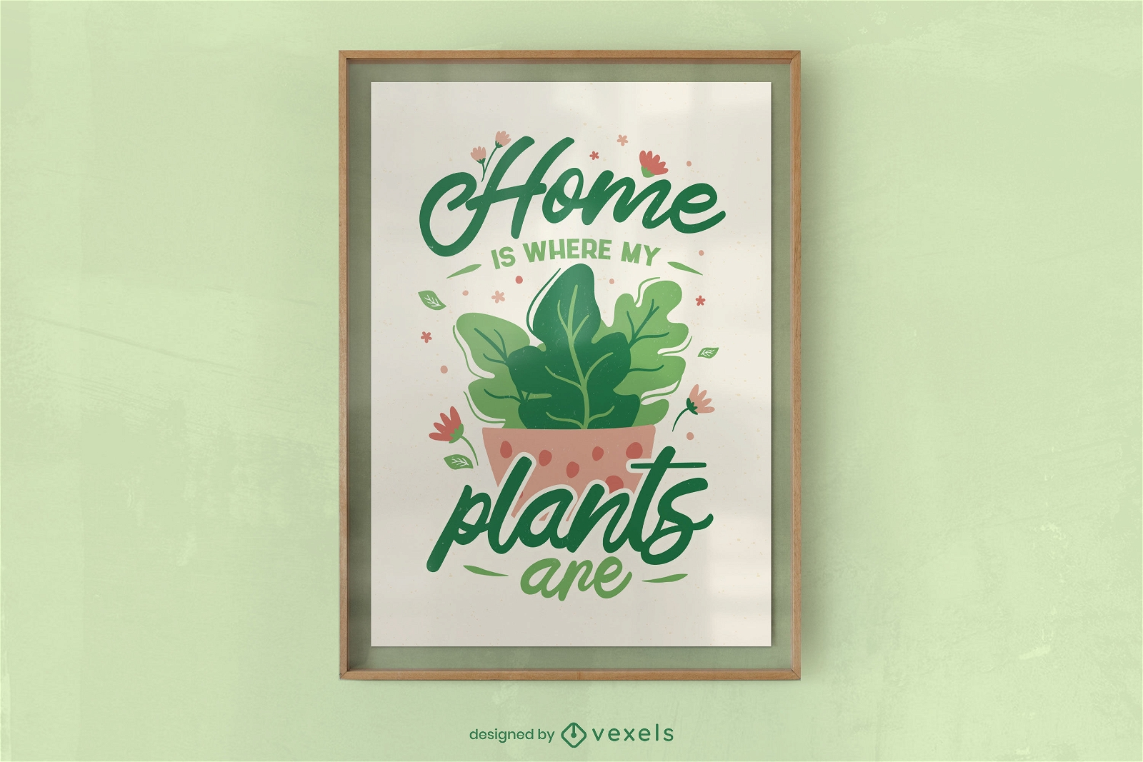 Home plants quote poster design