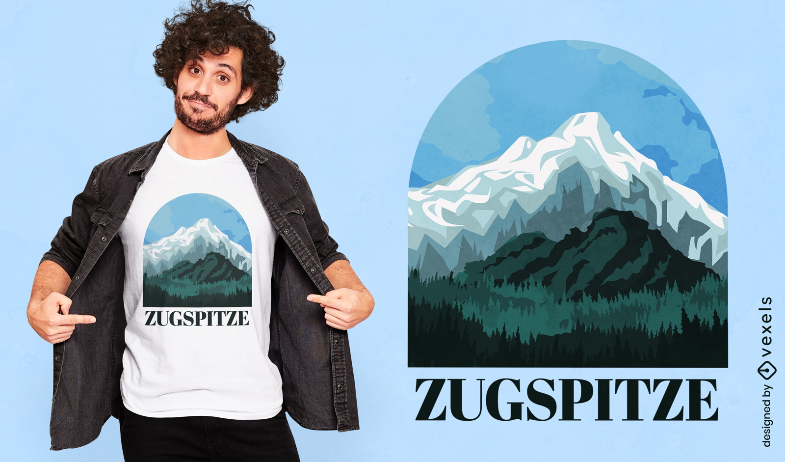 Berglandschaft deutsches T-Shirt-Design