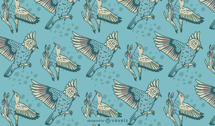 Design de padrão de pássaros vintage