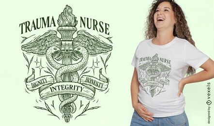 Design de camiseta de símbolo médico de enfermeira