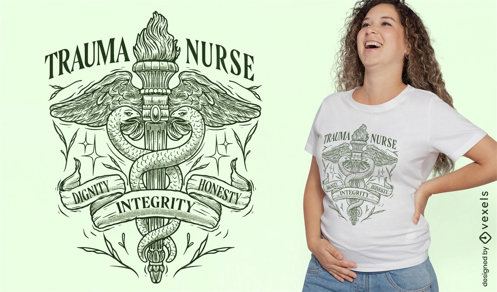 Diseño de camiseta de símbolo médico de enfermera