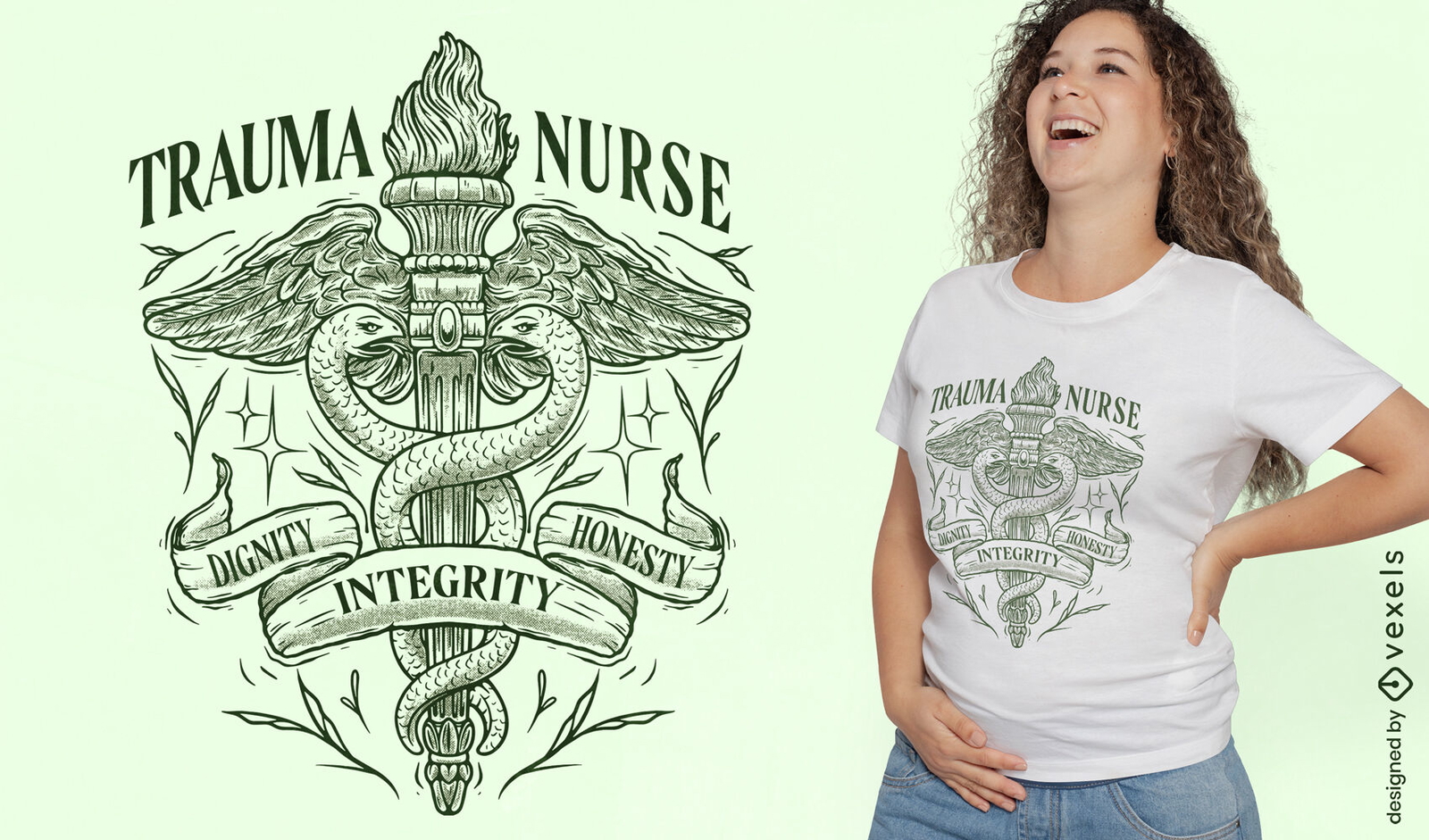 Diseño de camiseta de símbolo médico de enfermera