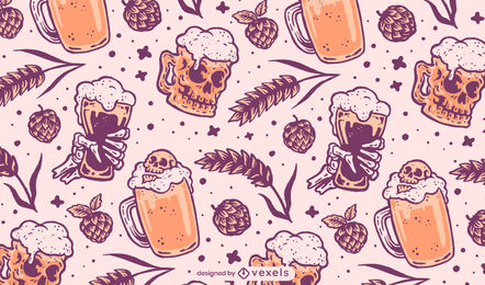 Oktoberfest-Skelettmuster-Design