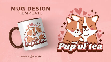 Corgi-Hunde lieben Tassendesign