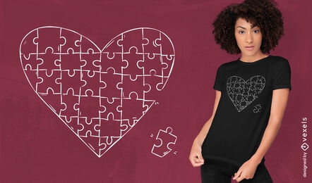 Puzzle heart romantic t-shirt design
