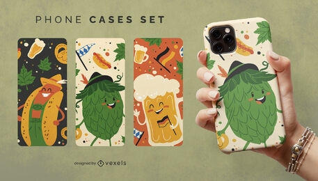 Oktoberfest character phone case set