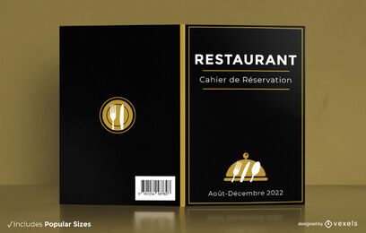 Design de capa de livro minimalista de comida e talheres
