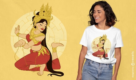 Diseño de camiseta de mitología india Apsara