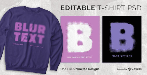 Blur halfone scalable t-shirt psd