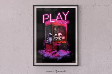 Play or die Halloween poster design