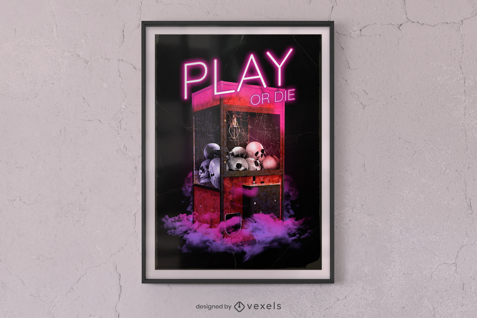 Juega o muere dise?o de cartel de Halloween