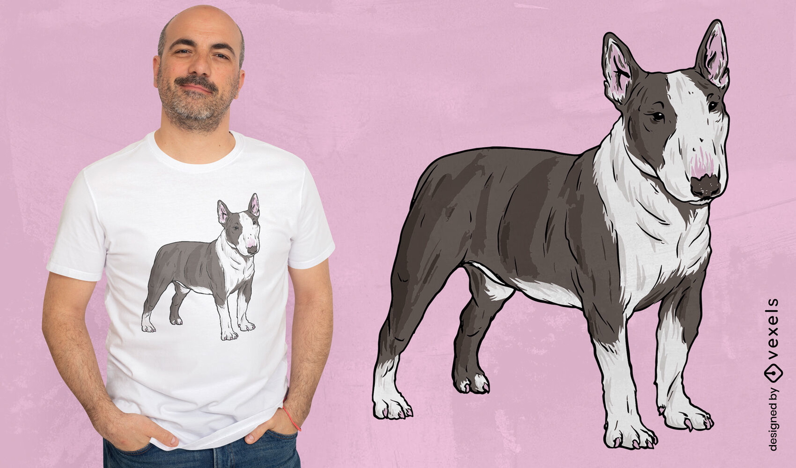 Pitbull dog animal realistic t-shirt design