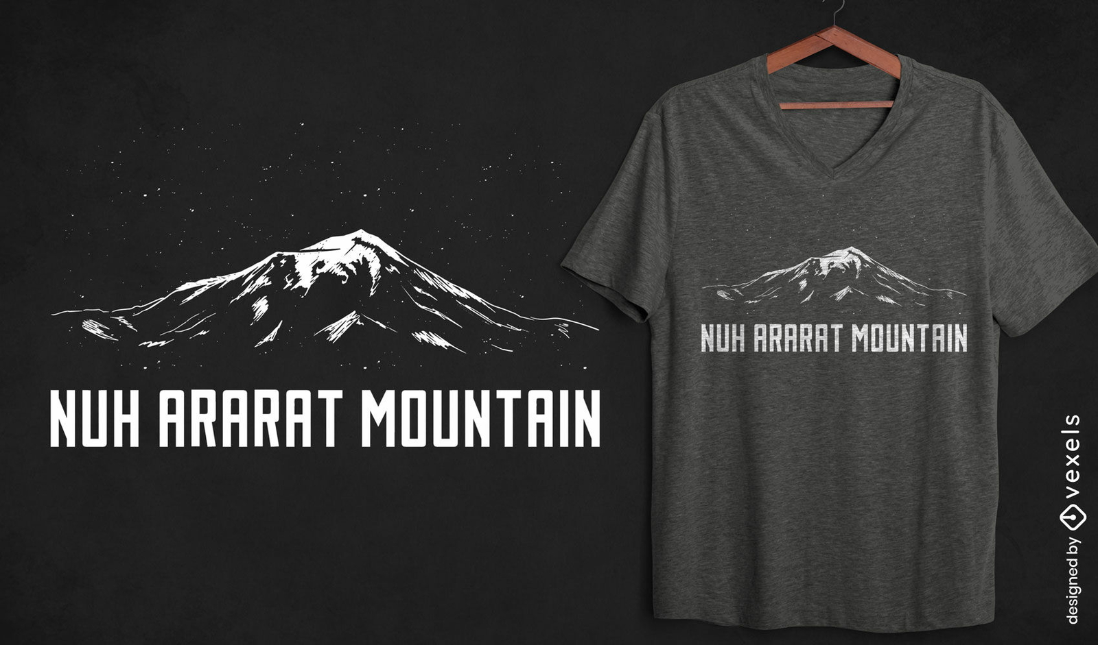 Diseño de camiseta de paisaje turco de montaña.