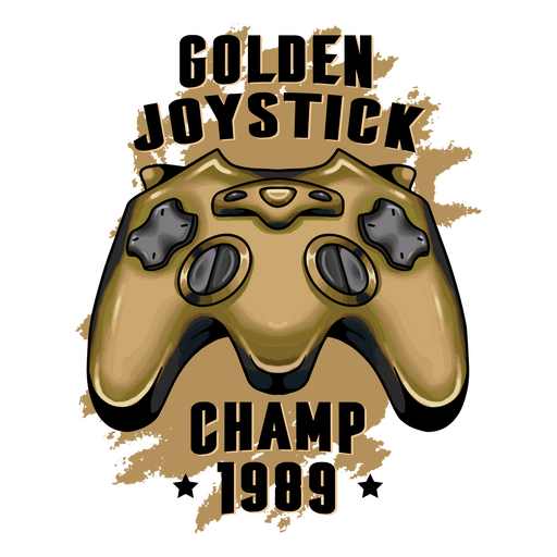 Design de joystick dourado Desenho PNG