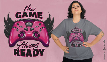 Joystick con diseño de camiseta de alas.