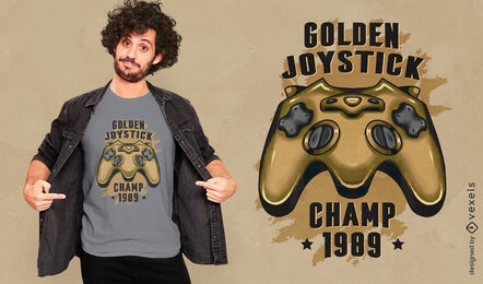 Golden joystick gaming t-shirt design