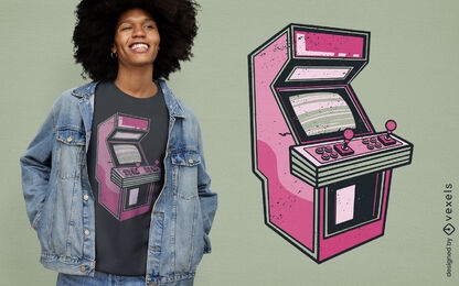Design de camiseta de máquina de videogame arcade