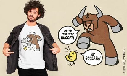 Bull animal and chick t-shirt design