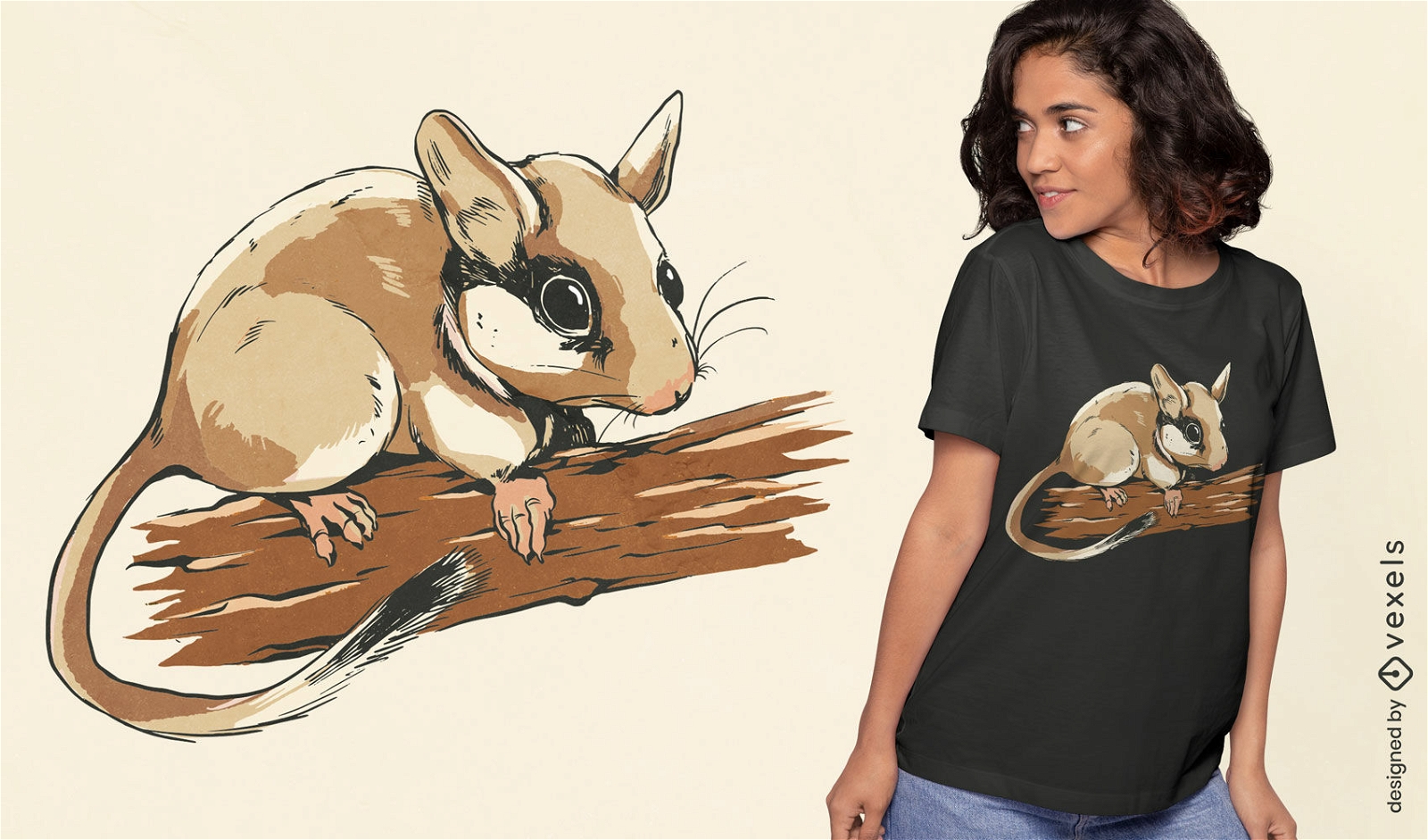 Design de camiseta de animal fofo de rato