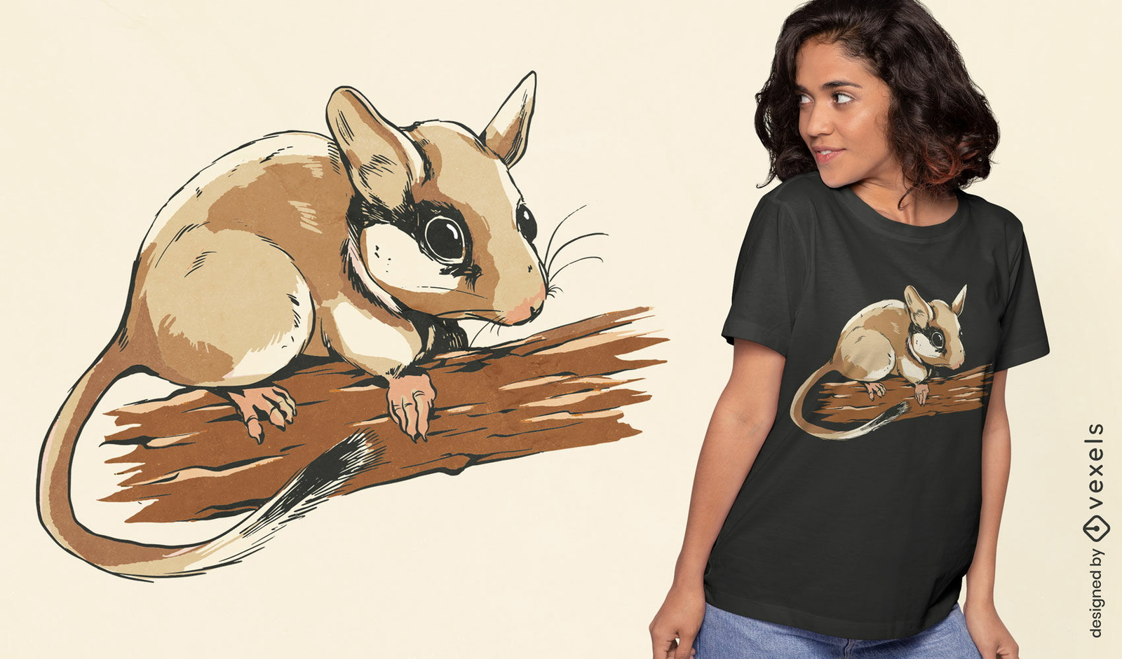 Diseño de camiseta de animal lindo lirón