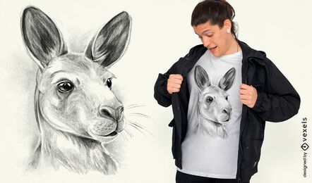 Kangaroo illustration t-shirt design