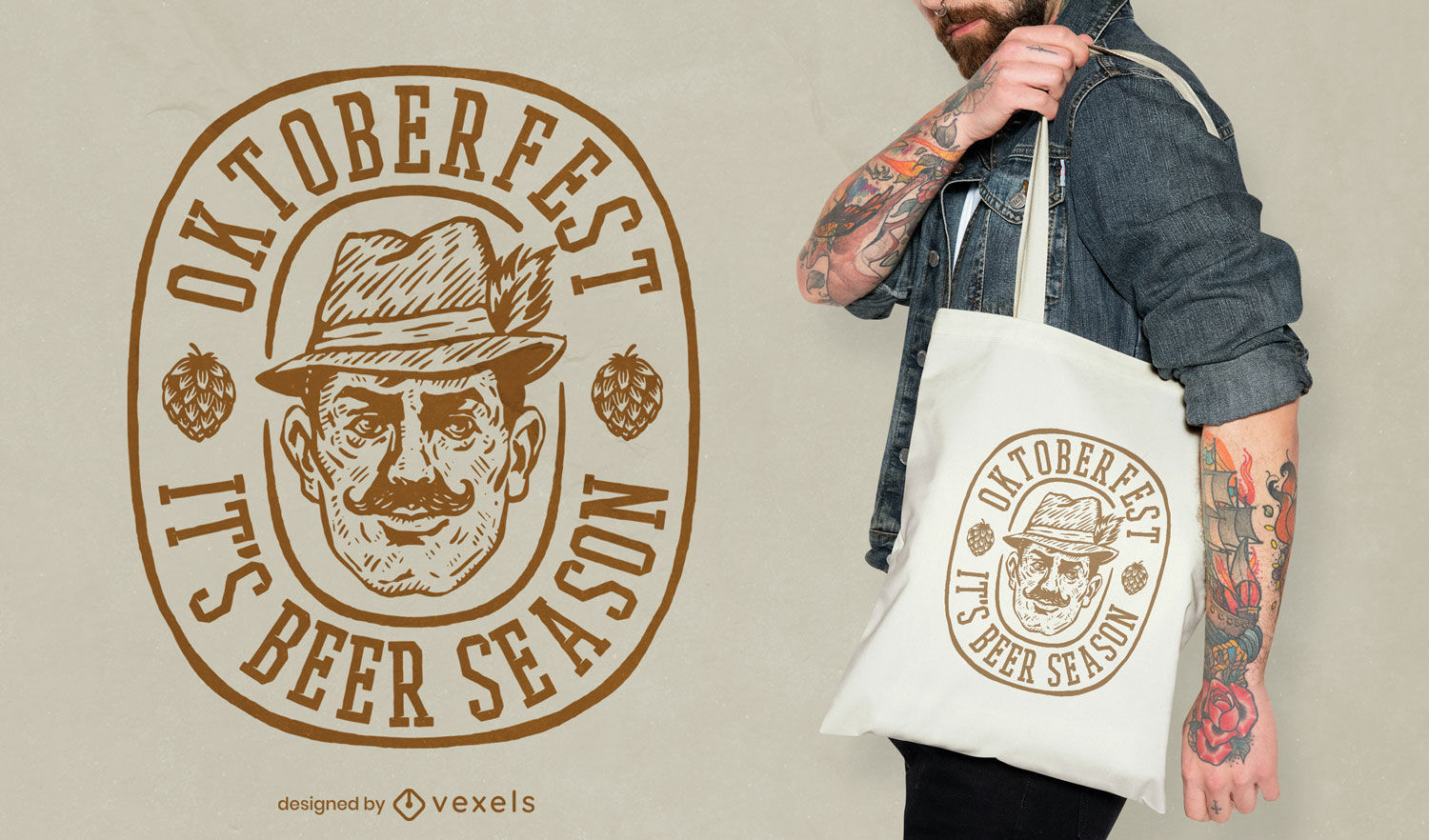 Design de bolsa de homem alemão Oktoberfest