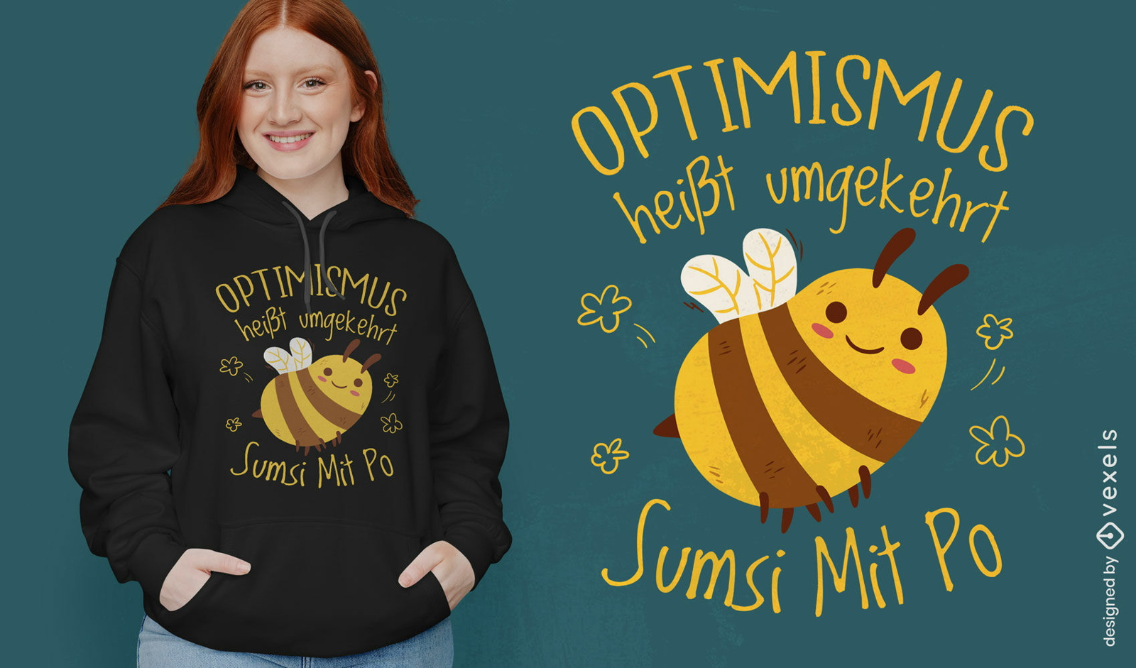 Optimismus-Bienen-Zitat-T-Shirt-Design