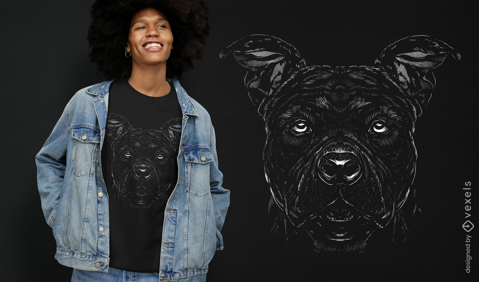 Amerikanisches Staffordshire-Hunde-T-Shirt-Design