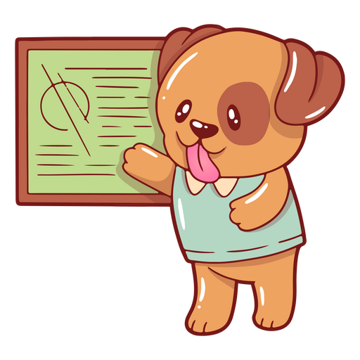 Adorable puppy at school PNG Design