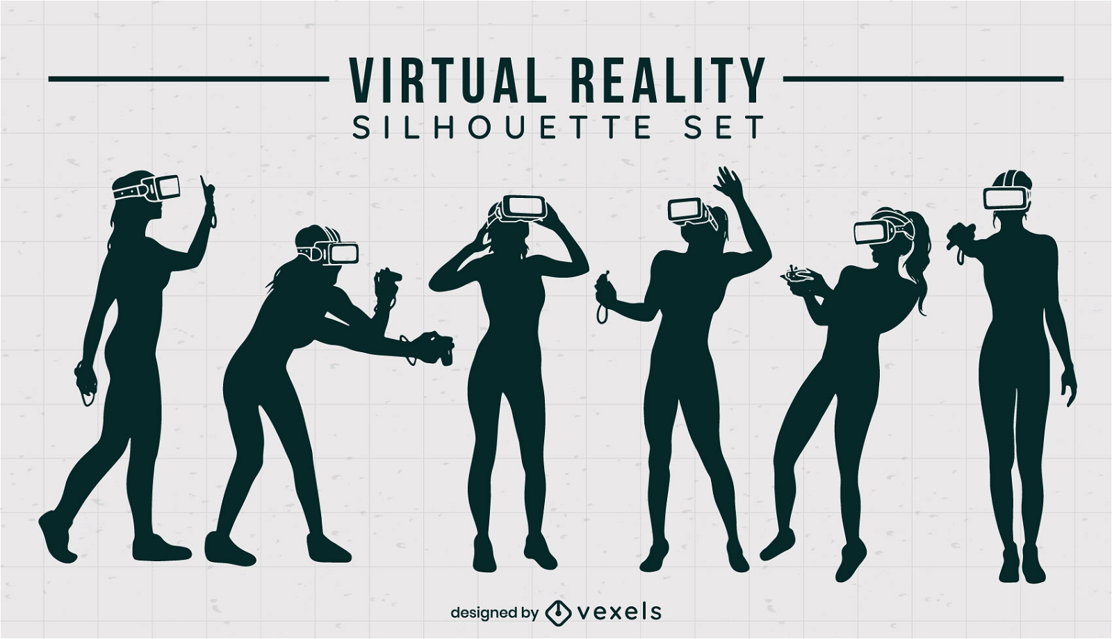 Virtual Reality woman character set