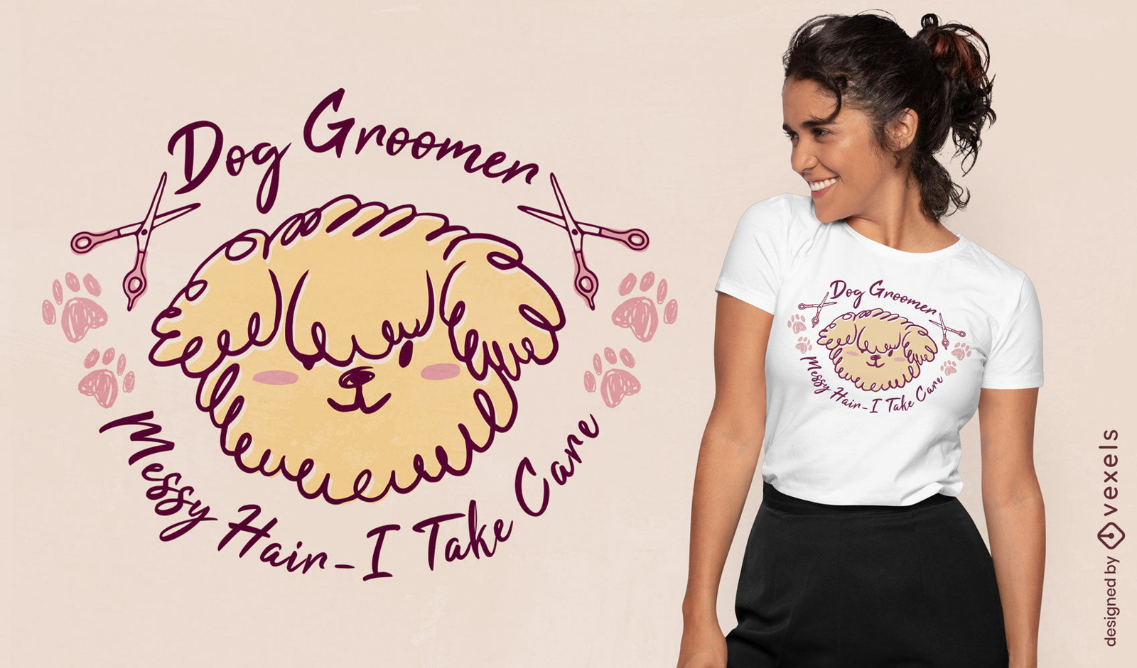 Hundefriseur-Haar-T-Shirt-Design