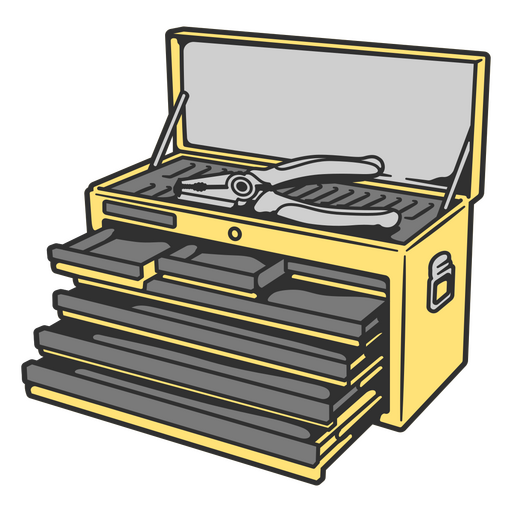 Caja de herramientas que contiene alicates Diseño PNG