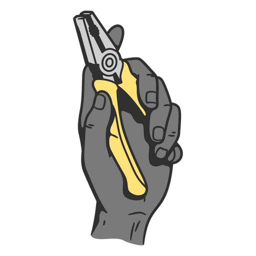 A hand holding pliers PNG Design