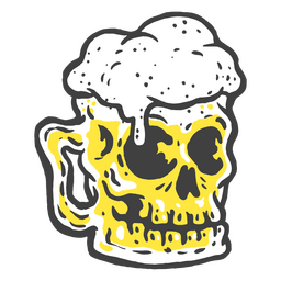 A Beer Mug Shaped Like A Skull PNG & SVG Design For T-Shirts