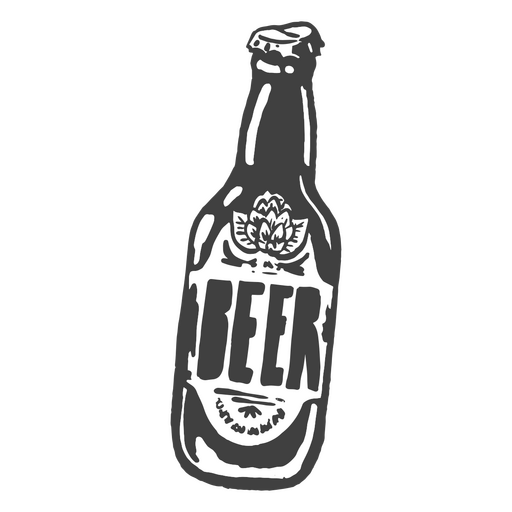 Dark bottle of beer PNG Design