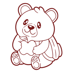 Süßer Teddybär im kawaii-Stil bereit zur Schule zu gehen PNG-Design