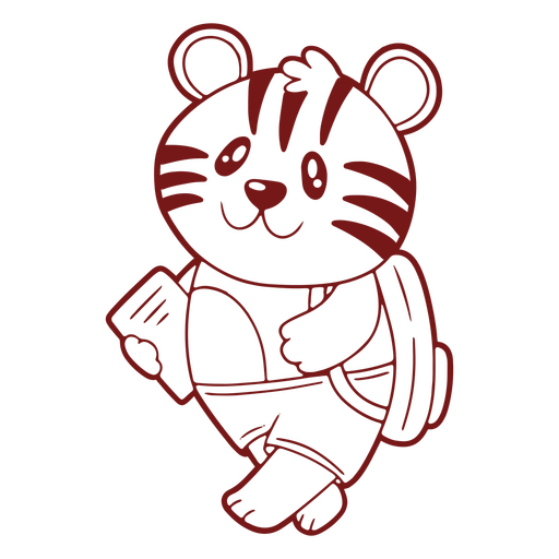 tigre kawaii com ilustração a lápis, com estilo pop suave e desenhos  antigos de desenho animado dos anos 90. obras de arte para roupas de rua,  camisetas, patchworks. 16770029 Vetor no Vecteezy